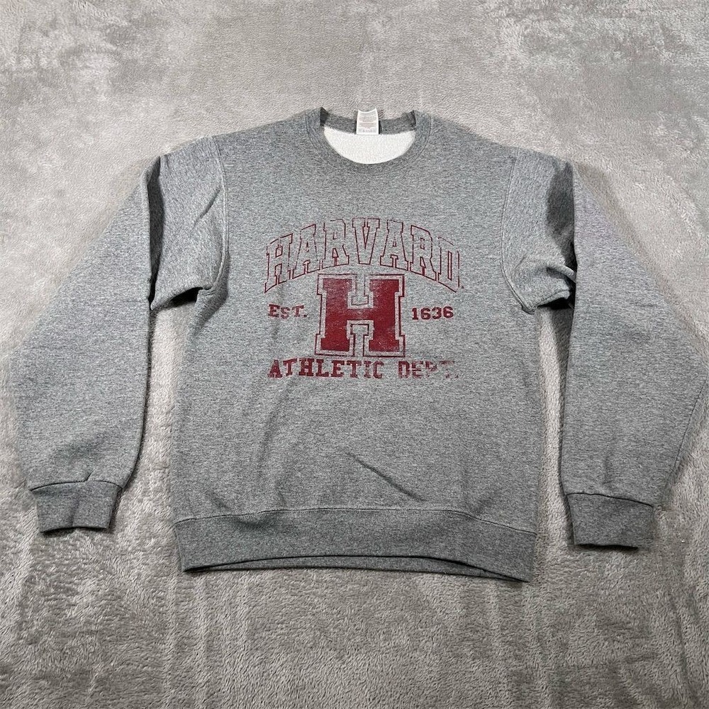 Vtg Harvard University Athletic Dep Crewneck Sweatshirt Gray Adult Small Jerzees